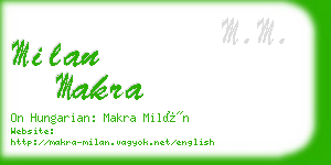 milan makra business card